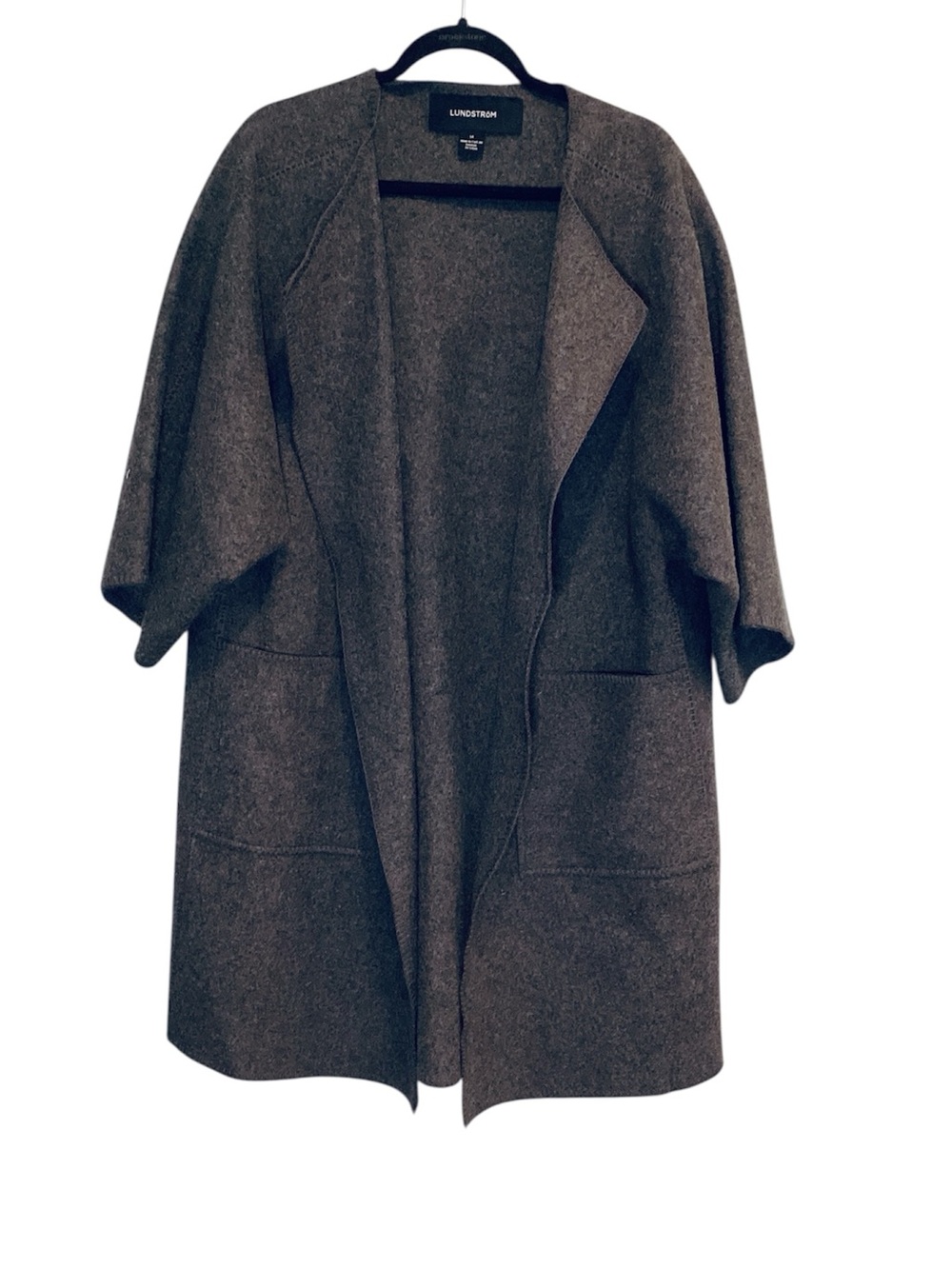 💚 Lundstrom Women's Open-Front Wool Jacket, Size 14